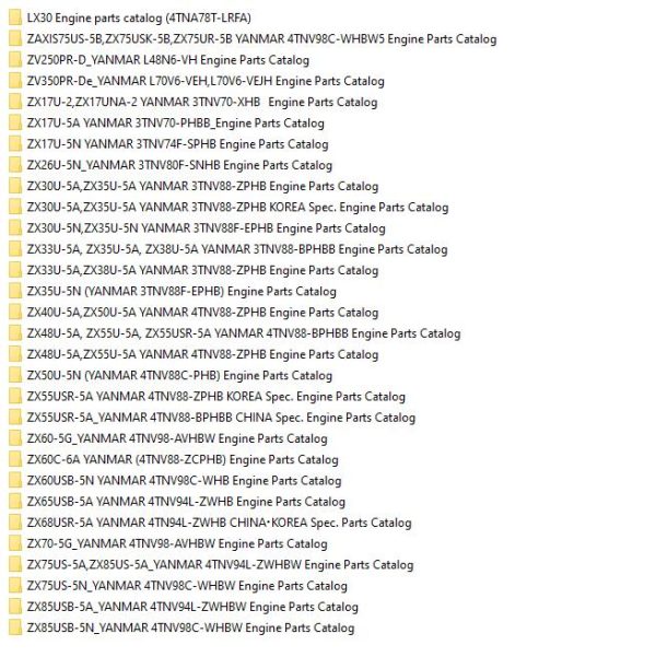 Hitachi YANMAR Collection PDF Engine Parts Catalog 1