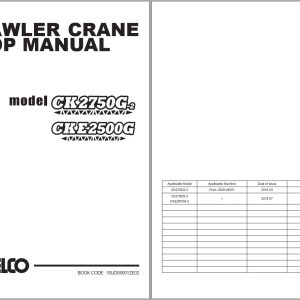 Kobelco Crawler Crane CK2750G 2 CKE2500G Shop Manual S5JD05001ZE02 1