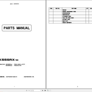Kobelco Mini Excavator SK55SRX 6E Parts Catalog 1