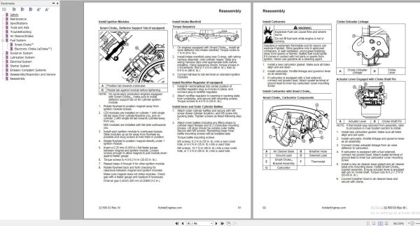 Kohler Engine 1.45 GB PDF Operators and Maintenance Manual Service Manual 5 1