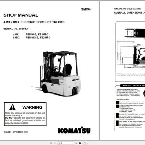 Komatsu Forklift FB151820M 3 AMX BMX Shop Manual
