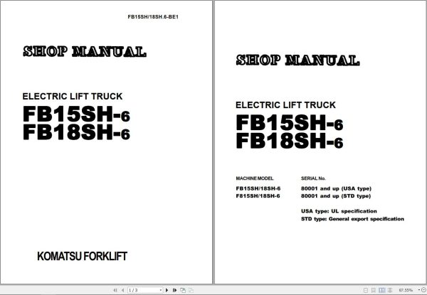 Komatsu Forklift FB1518SH 6 ABX Shop Manual