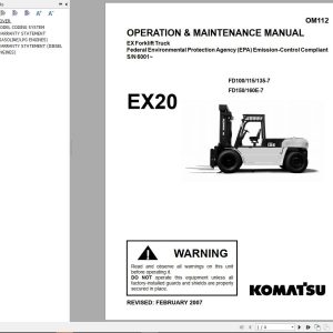 Komatsu Forklift FD100115135150E160E 7 EX20 Operation Maintenance Shop Mannual