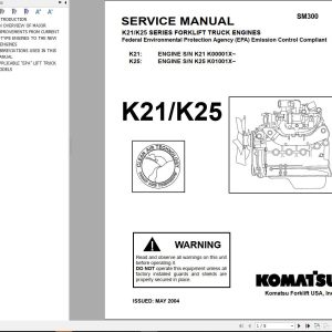 Komatsu Forklift FGD202528303235AHT 16NBX50L.A Service Parts Manual