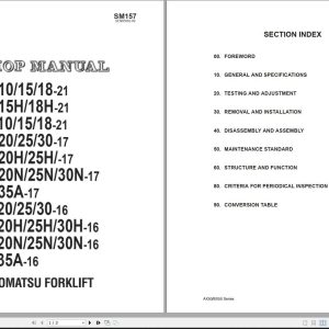 Komatsu Forklift FGD20253035AHN 17 BX50 L. AMERICA 2013 Shop Service Manual