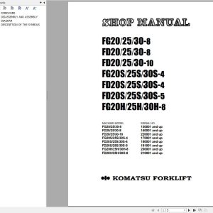 Komatsu Forklift FGD202530CT 8 10 XXB Shop Parts Manual