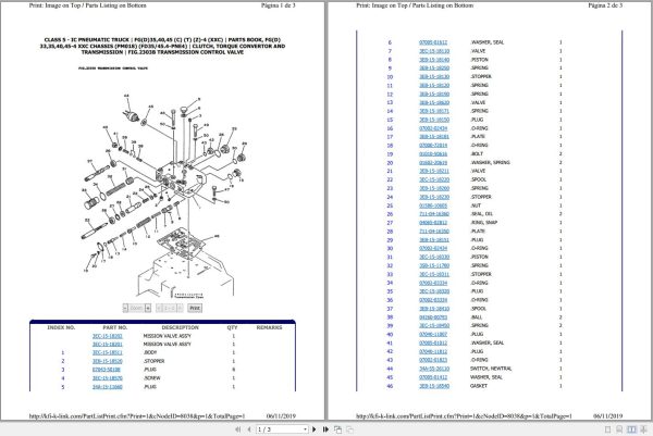 Komatsu Forklift FGD354045CTZ 4 XXC Parts Shop Manual 1