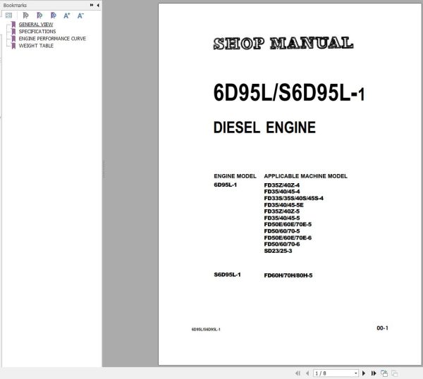 Komatsu Forklift FGD354045CTZ 4 XXC Parts Shop Manual 2
