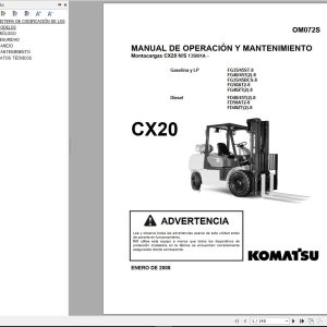 Komatsu Forklift FGD404550ACTZ 8 CX20 Service Parts Shop Operation Manual