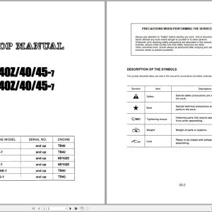 Komatsu Forklift FGD4045CTZ 7 CX Parts Shop Manual