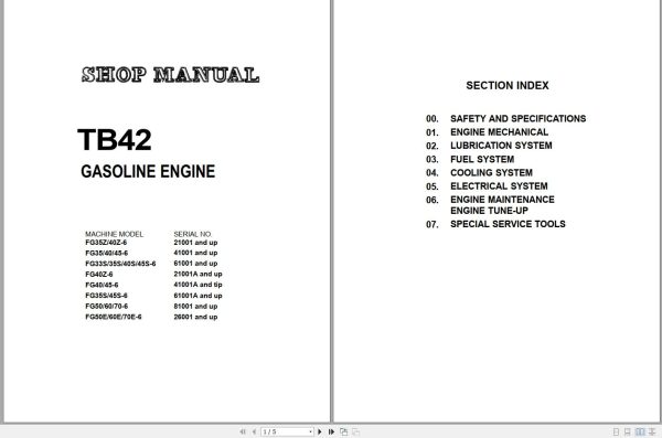 Komatsu Forklift FGD4045CTZ 7 CX Parts Shop Manual 2
