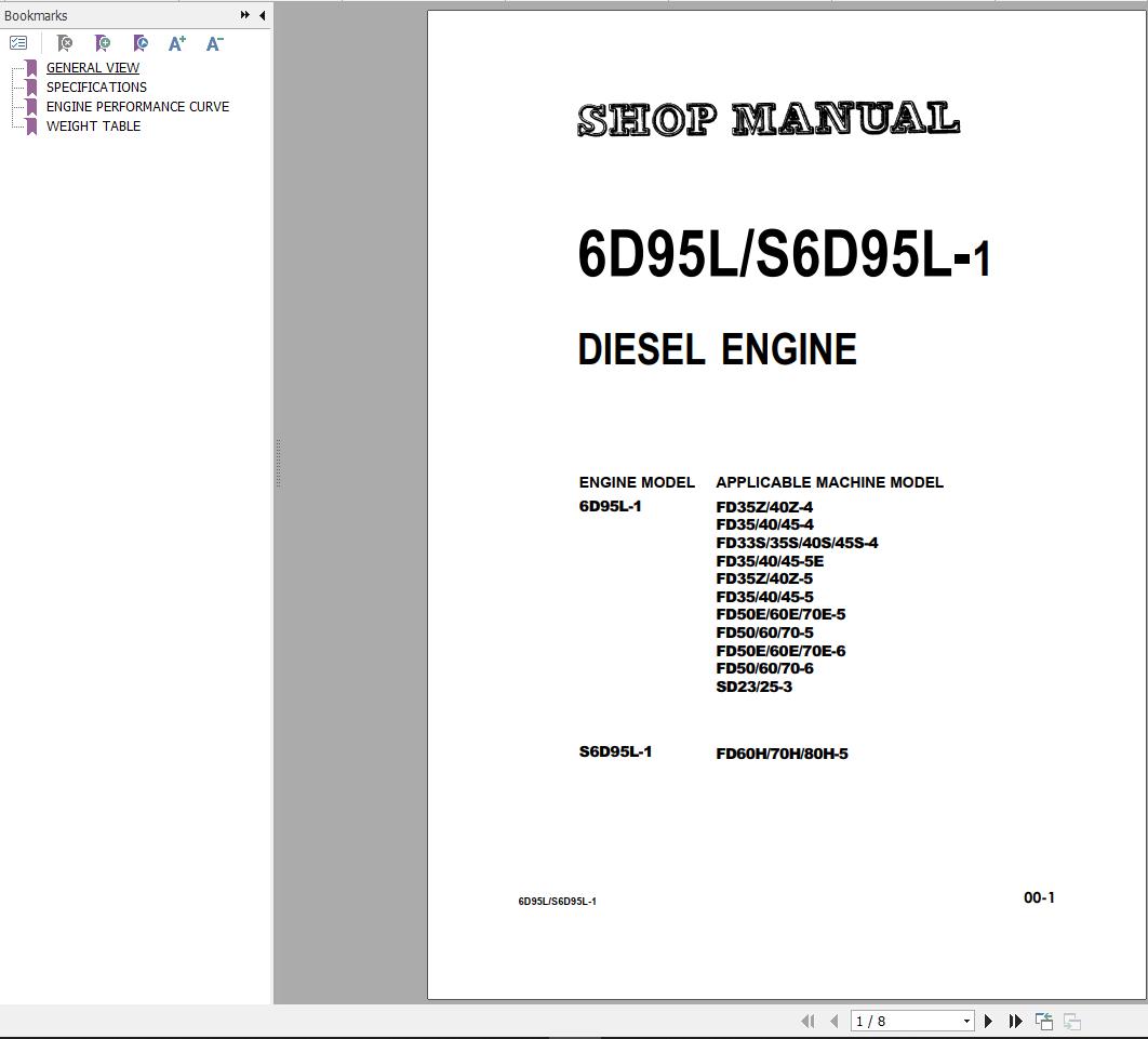 Komatsu Forklift FGD50607080E H T 6 DX10 Shop Manual 1