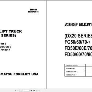 Komatsu Forklift FGD50607080ET 7 DX20 Shop Parts Manual 1