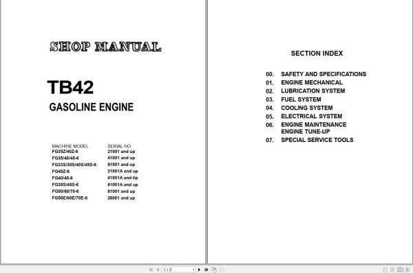 Komatsu Forklift FGD50607080ET 7 DX20 Shop Parts Manual 2