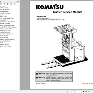 Komatsu Forklift MPF15 2A Service Manual