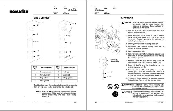 Komatsu Forklift MWLE253136 1A MW Service Manual 1