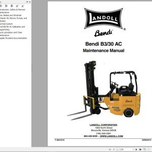 Landoll Bendi B3AC B30AC Parts Maintenance Operation Manual