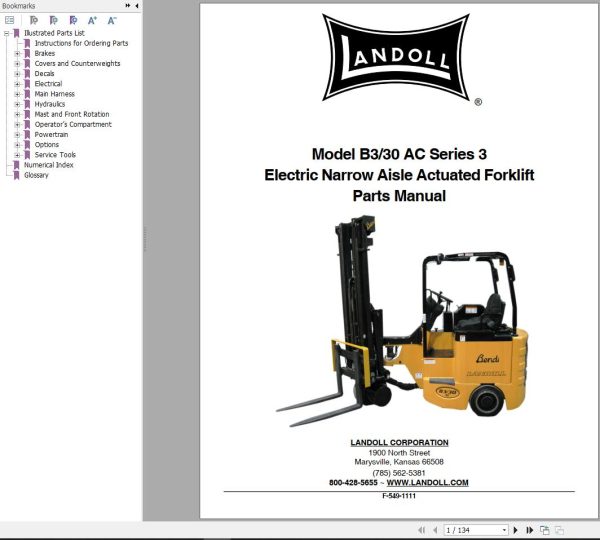 Landoll Bendi B3AC B3DS B30AC B30DS Series 3 Maintenance OM PM