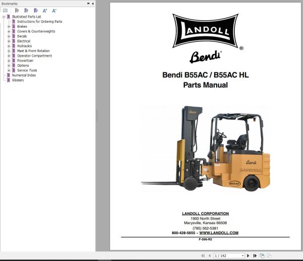 Landoll Bendi B55AC B55ACHL Parts Maintenance Operation Manual 2