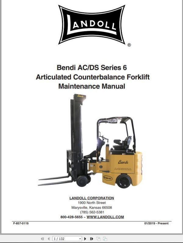 Landoll Bendi Forklift AC DS Series 6 Parts Operation Maintenance Manual 2