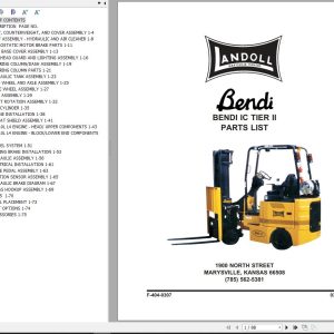 Landoll Bendi Forklift IC Tier II Parts Maintenance Operation Manual