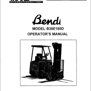 Landoll Bendi Forklift Series II Service Operator Parts Manual