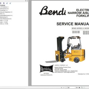 Landoll Bendi Forklift Series IV Service Parts Maintenance Operation Manual 2