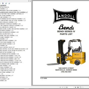 Landoll Bendi Forklift Series IV Service Parts Maintenance Operation Manual 3