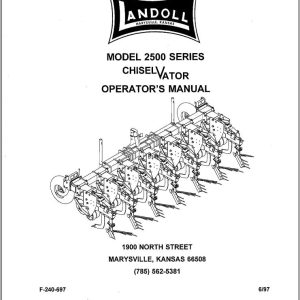 Landoll Chiselvator 2500 Series Operator’s Manual F 240 697