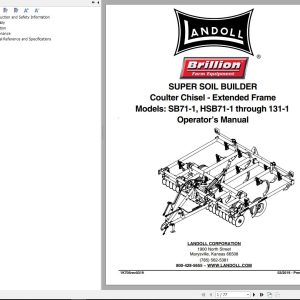 Landoll Coulter Chisel SB71 1 HSB71 1 to HSB131 1 Operator’s Manual 1K705rev0319