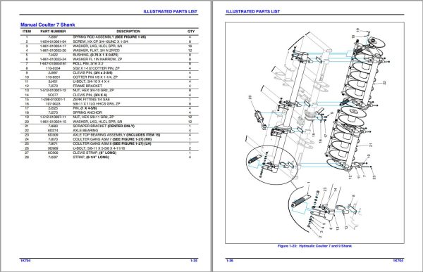 Landoll Coulter Chisel SB71 1 HSB71 1 to HSB131 1 Part Manual 1K704rev0319 1
