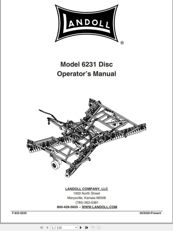 Landoll Disc 6231 Operators Manual F 832 0520