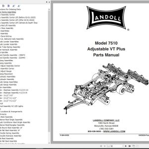 Landoll Disc 7510 Adjustable VT Plus Parts Manual F 964 0420
