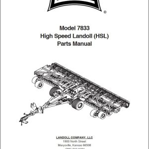 Landoll Disc 7833 High Speed Landoll Hsl Parts Manual F 895 0221
