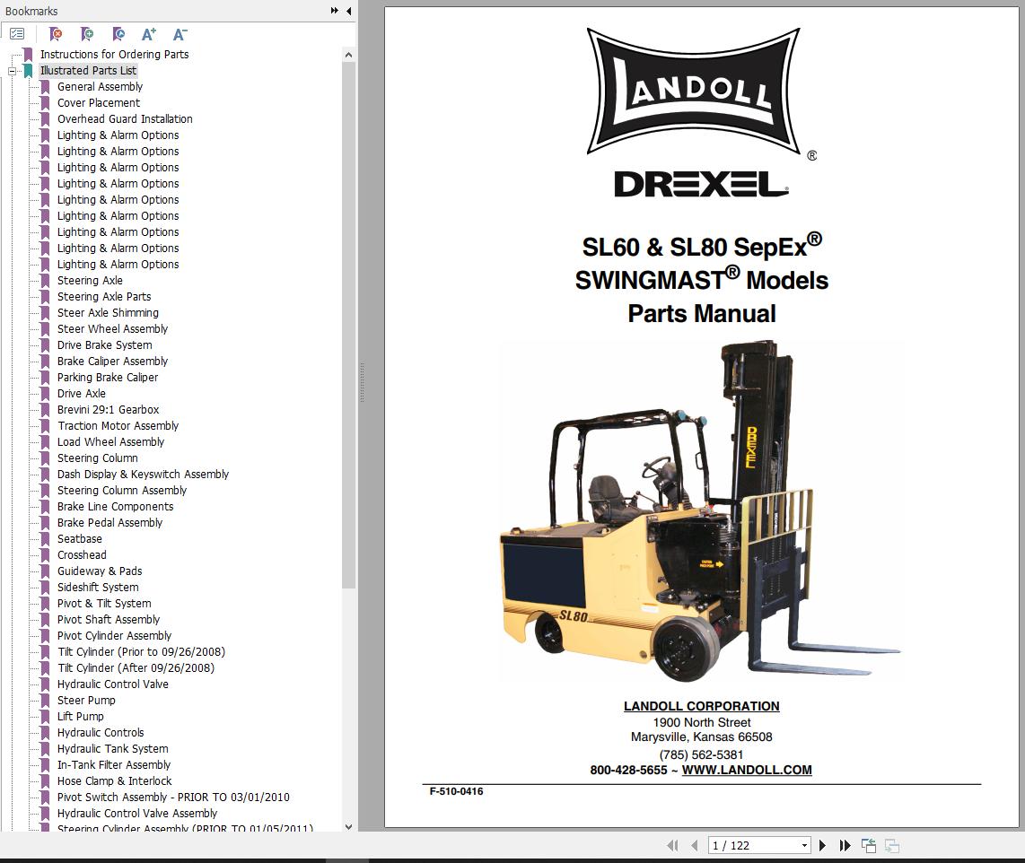 Landoll Drexel Forklift SL60SE SL80SE OM PM