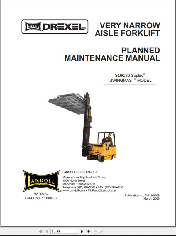Landoll Drexel Forklift SL60SE SL80SE OM PM 2
