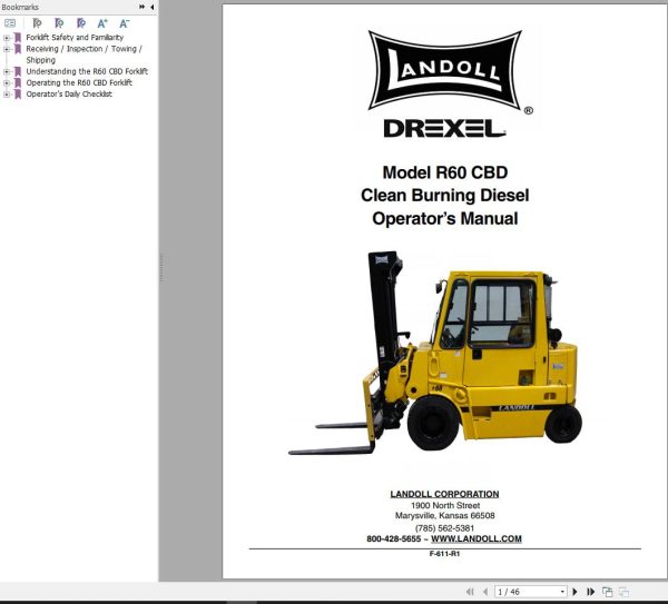 Landoll Drexel R60CBD R60SLCBD Service Technical OM PM