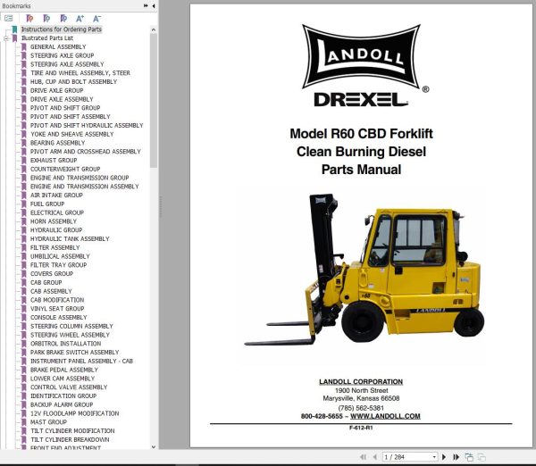Landoll Drexel R60CBD R60SLCBD Service Technical OM PM 1
