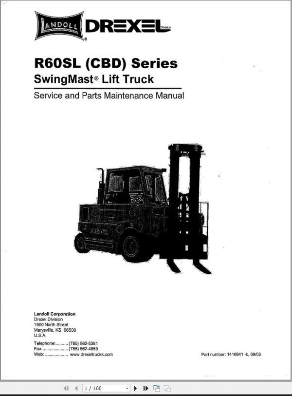 Landoll Drexel R60CBD R60SLCBD Service Technical OM PM 3