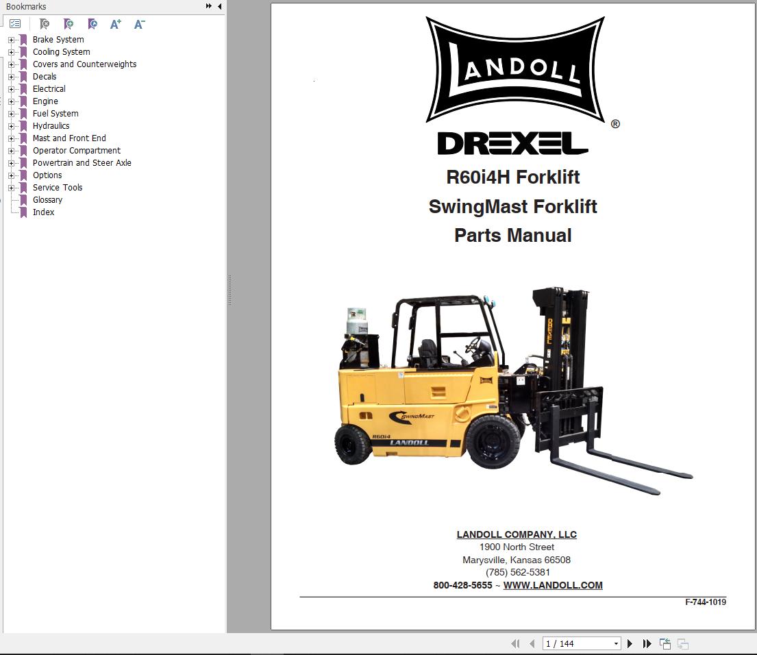 Landoll Drexel R60i4H R60i4 Parts Maintenance Operation Manual