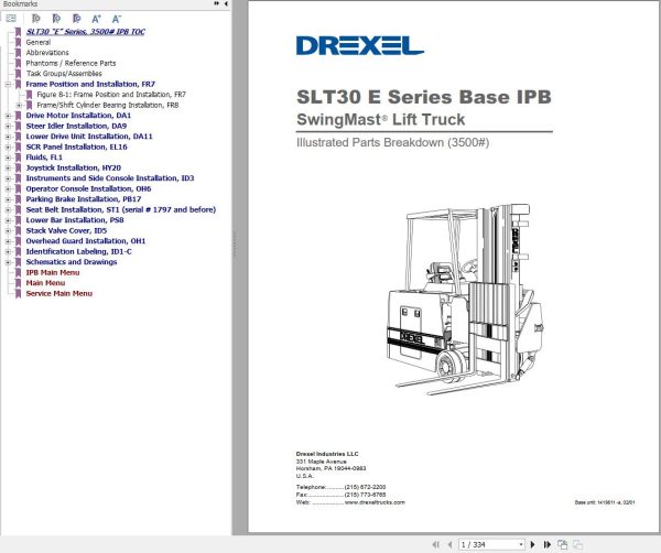Landoll Drexel SLT22 SLT30 SLT35 Repair Service Technical OM PM