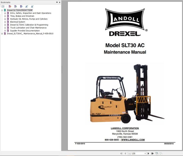 Landoll Drexel SLT30AC SLT35AC Operator Maintenance Parts Manual 1