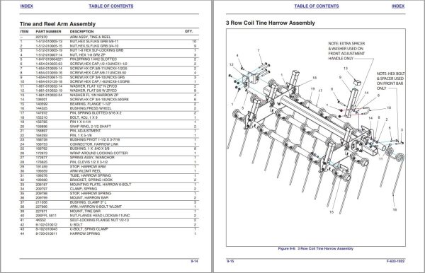 Landoll Field Cultivator 9630 Parts Manual F 633 1022 1