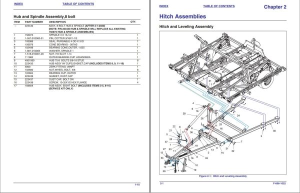 Landoll Field Cultivator 9650 Parts Manual F 606 1022 1