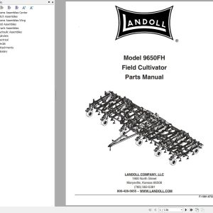Landoll Field Cultivator 9650FH Parts Manual F 1091 0722