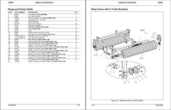 Landoll Folding Pulvi Mulcher WL360 Parts Manual 9J578 0822 1