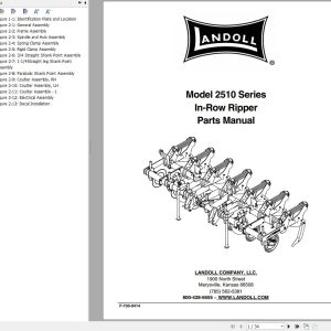 Landoll In Row Ripper 2510 Series Parts Manual