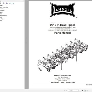 Landoll In Row Ripper 2512 Parts Manual