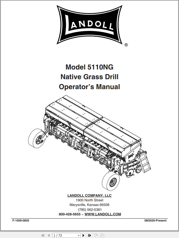 Landoll Native Grain Drill 5110NG Operator’s Manual F 1058 0820