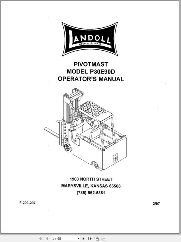 Landoll Pivotmast Forklift Series III Operation Maintenance Parts Technical Manual 2